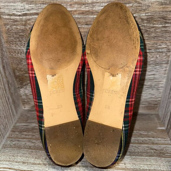J. Crew Stewart Tartan Plaid Holiday Smoking Slippers Slip On Flat Loafers - Picture 5 of 5